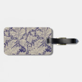 ウィリアムモリスウォーフラワーフローラブルーダマスク ラゲッジタグ (裏面横)