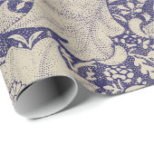 ウィリアムモリスウォーフラワーフローラブルーダマスク ラッピングペーパー (ロールコーナー)