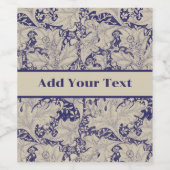 ウィリアムモリスウォーフラワーフローラブルーダマスク ワインラベル (シングルラベル)