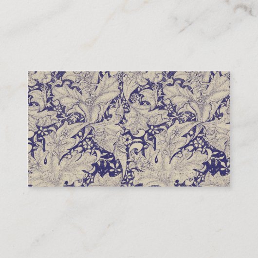 ウィリアムモリスウォーフラワーフローラブルーダマスク 名刺 (裏面)