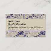 ウィリアムモリスウォーフラワーフローラブルーダマスク 名刺 (正面)