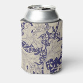 ウィリアムモリスウォーフラワーフローラブルーダマスク 缶クーラー (缶裏面)
