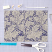 ウィリアムモリスウォーフラワーフローラブルーダマスク 薄葉紙 (クラフト)