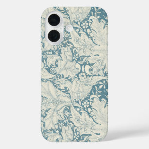 ウィリアムモリスウォーフラワーフローラブルーダマスク iPhone 16ケース