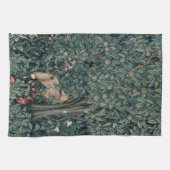 ウィリアムモリスウッドランドタペストリーキツネ キッチンタオル (横)