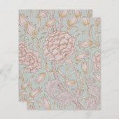 ウィリアムモリスエレガント、ピンクワイルドチューリップソフトブルー (正面/裏面)