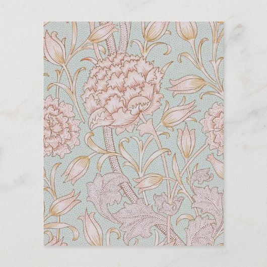 ウィリアムモリスエレガント、ピンクワイルドチューリップソフトブルー (裏面)