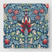 ウィリアムモリスカタムケスヘッドフリティラリーフローラデザイン スクエア壁時計 (正面)