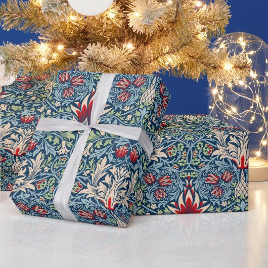 ウィリアムモリスカタムケスヘッドフリティラリーフローラデザイン ラッピングペーパー (クリスマス)