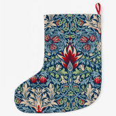 ウィリアムモリスカタムケスヘッドフリティラリーフローラデザイン ラージクリスマスストッキング (裏面)