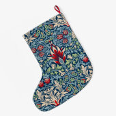 ウィリアムモリスカタムケスヘッドフリティラリーフローラデザイン ラージクリスマスストッキング (裏面 (吊り時))