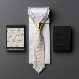 ウィリアムモリスガーデンチューリップフローラルパターン ネクタイ