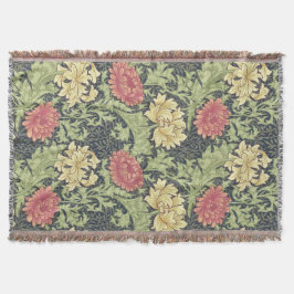 ウィリアムモリスキクヴィンテージフローラアート スローブランケット