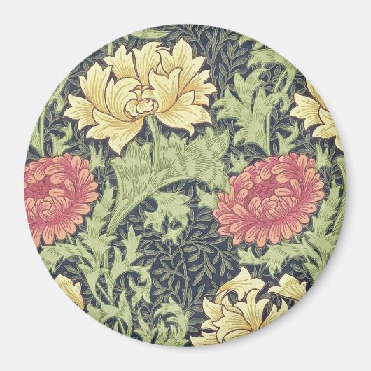 ウィリアムモリスキクヴィンテージフローラアート マグネット (正面)