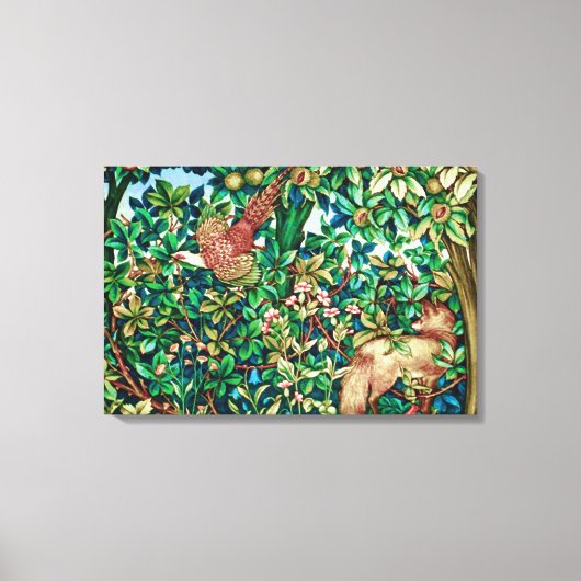 ウィリアムモリスキツネ&フェアジャンタペストリープリント キャンバスプリント (正面)