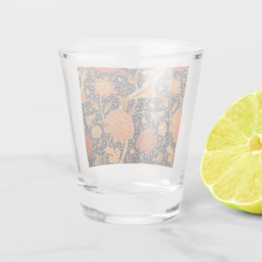 ウィリアムモリスクレイフローラアールヌーボーパターン ショットグラス (裏面)