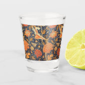 ウィリアムモリスクレイフローラアールヌーボーパターン ショットグラス (正面)