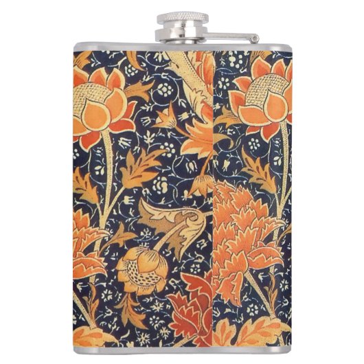 ウィリアムモリスクレイフローラアールヌーボーパターン フラスク (裏面)