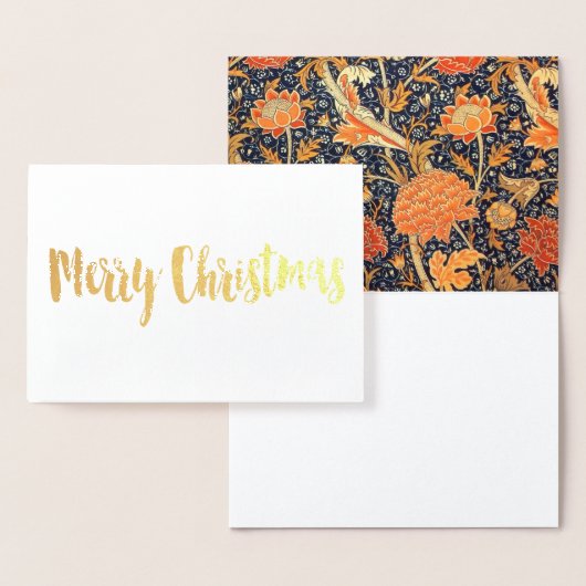 ウィリアムモリスクレイフローラアールヌーボーパターン 箔カード (ディスプレー)