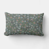 ウィリアムモリスクローバーフローラ花グリーンピンク ランバークッション (正面)