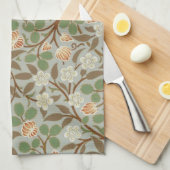 ウィリアムモリスクローバーボタニカルフラワー キッチンタオル (四つ折り)
