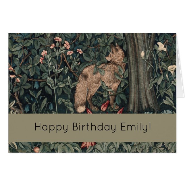 ウィリアムモリスグリーンリーキツネ野生生物 (正面横)