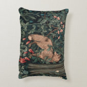 ウィリアムモリスグリーンリーキツネ野生生物 アクセントクッション (裏面(縦))