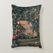 ウィリアムモリスグリーンリーキツネ野生生物 アクセントクッション (正面(垂直))