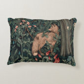 ウィリアムモリスグリーンリーキツネ野生生物 アクセントクッション (裏面)