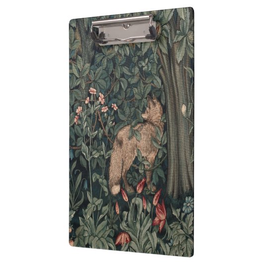 ウィリアムモリスグリーンリーキツネ野生生物 クリップボード (左)