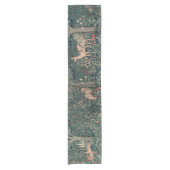 ウィリアムモリスグリーンリーキツネ野生生物 ショートテーブルランナー (正面)