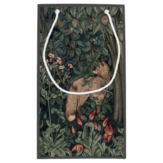 ウィリアムモリスグリーンリーキツネ野生生物 スモールペーパーバッグ (裏面)