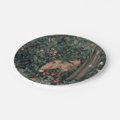 ウィリアムモリスグリーンリーキツネ野生生物 ペーパープレート (アングル)