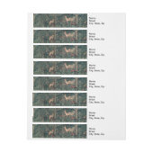ウィリアムモリスグリーンリーキツネ野生生物 ラップアラウンド宛名ラベル (シート)