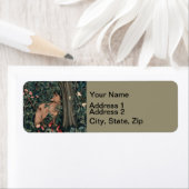 ウィリアムモリスグリーンリーキツネ野生生物 ラベル (インサイチュ)