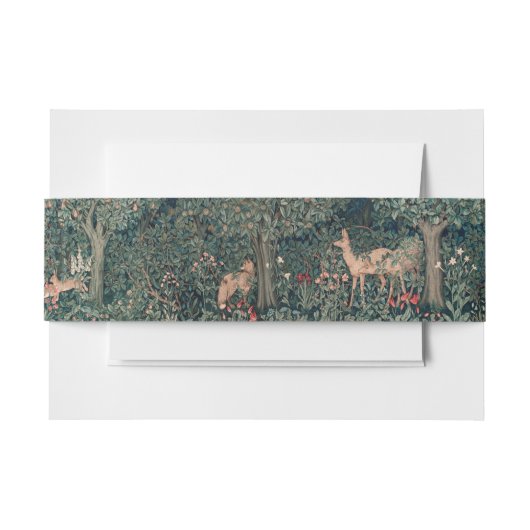 ウィリアムモリスグリーンリーキツネ野生生物 招待状ベリーバンド (正面例)