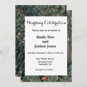 ウィリアムモリスグリーンリーキツネ野生生物 招待状 (正面/裏面)