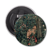 ウィリアムモリスグリーンリーキツネ野生生物 栓抜き (正面)