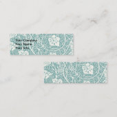 ウィリアムモリスグレープパターンティール(緑がかった色)ターコイズ スキニー名刺 (正面/裏面)