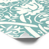 ウィリアムモリスグレープパターンティール（緑がかった色）ターコイズ ポスター (コーナー)