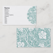 ウィリアムモリスグレープパターンティール(緑がかった色)ターコイズ 名刺 (正面/裏面)