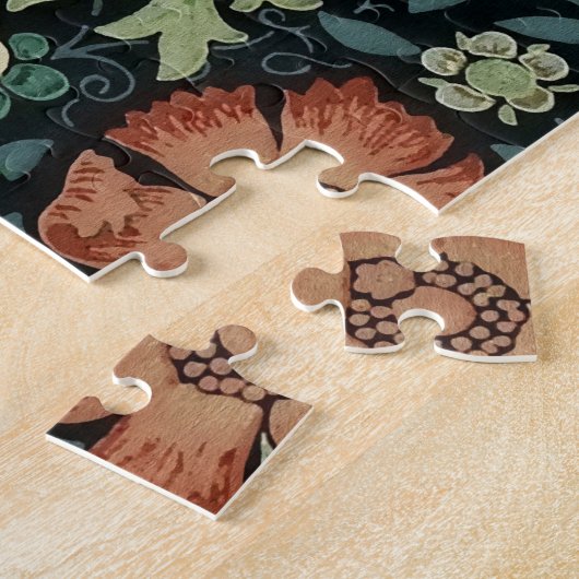 ウィリアムモリスコンプトンフローラアールヌーボーパターン ジグソーパズル (側面)