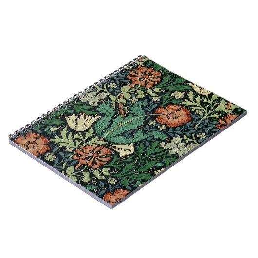 ウィリアムモリスコンプトンフローラアールヌーボーパターン ノートブック (左側)