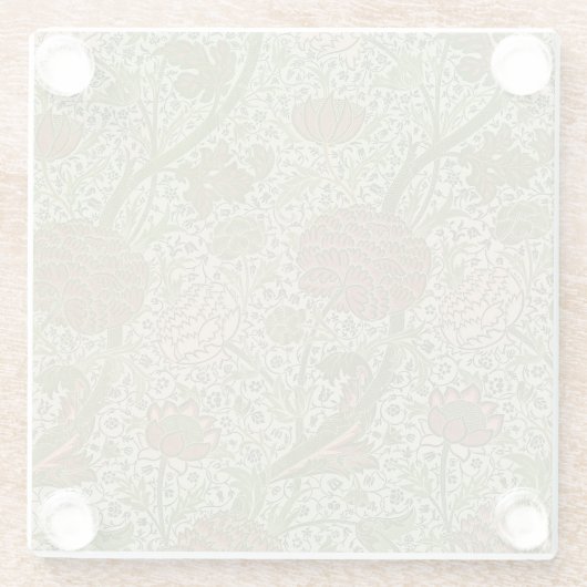 ウィリアムモリスコーレイセージフラワーフローラ植物学 ガラスコースター (裏面)