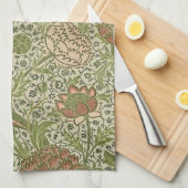 ウィリアムモリスコーレイセージフラワーフローラ植物学 キッチンタオル (四つ折り)