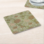 ウィリアムモリスコーレイセージフラワーフローラ植物学 スクエアペーパーコースター (アングル)