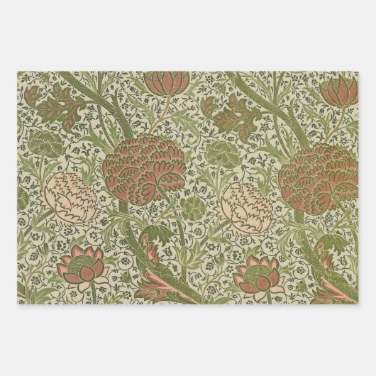 ウィリアムモリスコーレイセージフラワーフローラ植物学 ラッピングペーパーシート (正面)