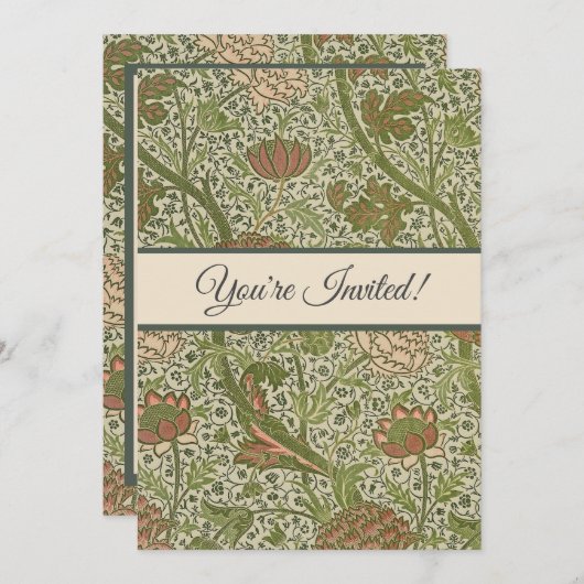 ウィリアムモリスコーレイセージフラワーフローラ植物学 招待状 (正面/裏面)