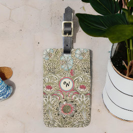 ウィリアムモリスコーンクルクリームバラウィズイニシャル ラゲッジタグ