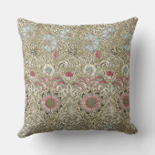 ウィリアムモリスコーンクルクリームブルー&バラ クッション (裏面)